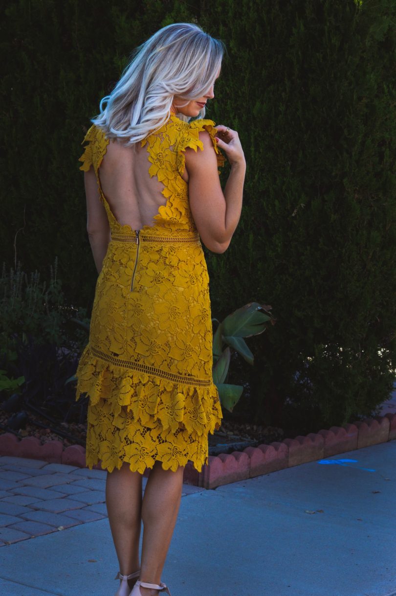 yellow lace dress